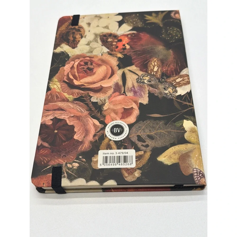 BV by Bruno Visconti Floral Butterfly Hardcover Lined Journal 3-479/04 Gold Foil